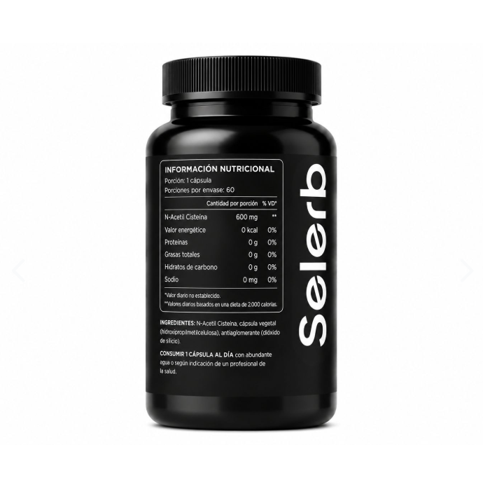 NAC Selerb 60 cápsulas | 600mg por cápsula.