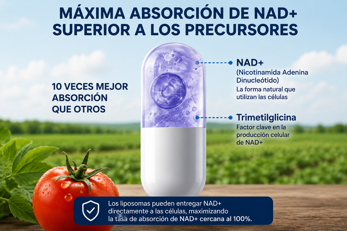 NAD+ con Resveratrol  | Energía Celular y Longevidad