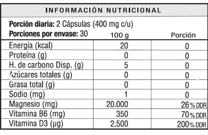 Magnesio Bisglicinato Vitaminas B6 D3