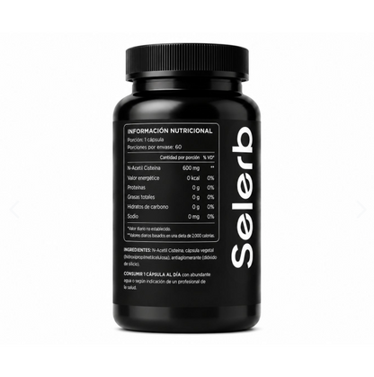 NAC Selerb 60 cápsulas | 600mg por cápsula.