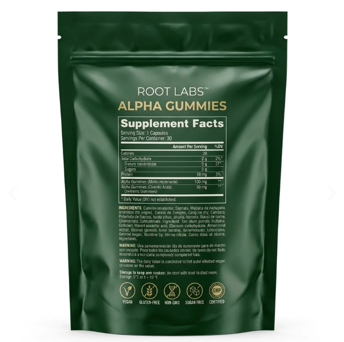 Alpha Gummies Root Labs 30 Gummies.