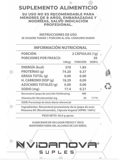 NAD+ con Resveratrol  | Energía Celular y Longevidad