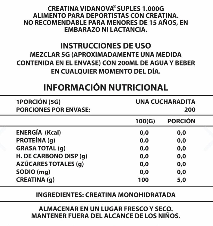 Creatina Monohidratada Micronizada 1Kg.